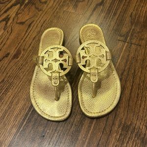 Tory Burch Gold Miller Sandals